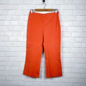 Escada Orange Cropped Cotton Women's Pants